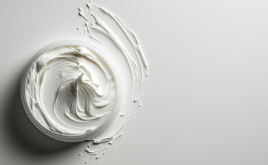 face care cream on white background