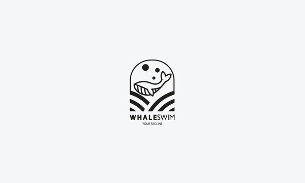 shark, dolphin logo design vector template
