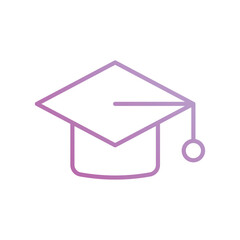 graduation icon with white background vector stock illustration