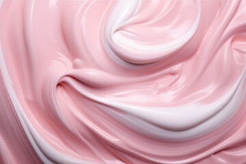 Pink face cream strokes on beauty cream texture