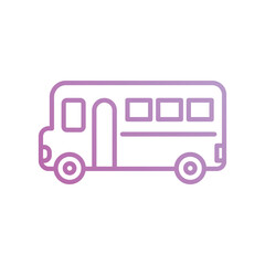 school bus icon with white background vector stock illustration