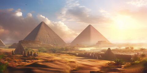 Egyptian pyramid in the sun