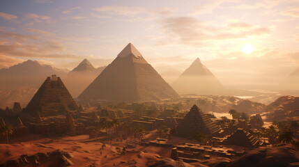 Fototapeta na wymiar Egyptian pyramid in the sun