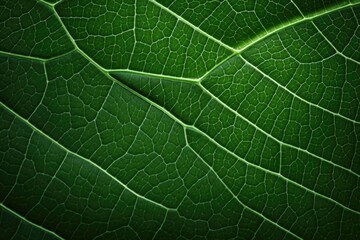 Closeup macro photography of green leaf texture