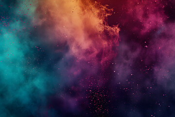 Colorful dust cloud, holi powder in the air, abstract background