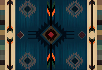 Southwest Geometric Area Rugs for Living Room-74