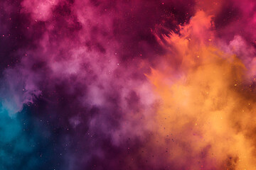 Fototapeta premium Colorful dust cloud, holi powder in the air, abstract background