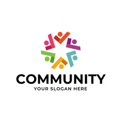 Global Community Logo Icon Elements Template. Community human Logo template vector