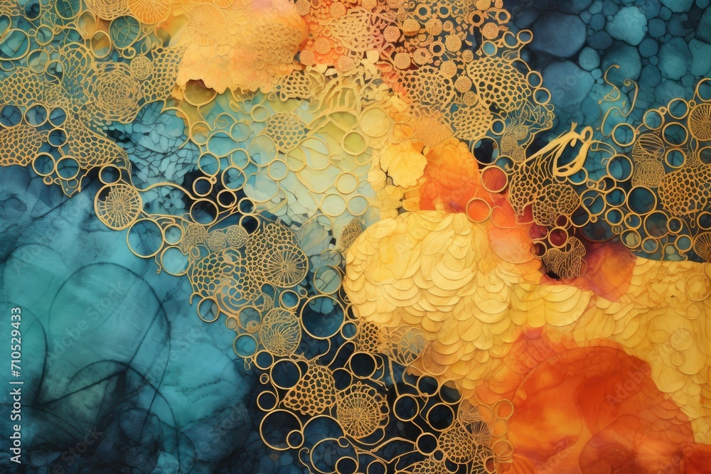 Poster this captivating painting showcases an array of brilliant colors that come together to create a stun