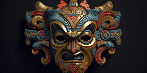 Naklejka premium ancient mexican mask