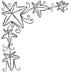 Obraz premium Border with climbing ivy plant in sketch style