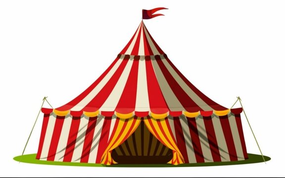 circus tent isolated on white background.