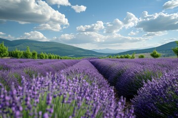 Lavender fields create a soothing landscape