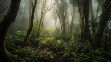 Fototapeta premium misty morning in the forest