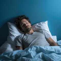 Man Laying in Bed With Closed Eyes