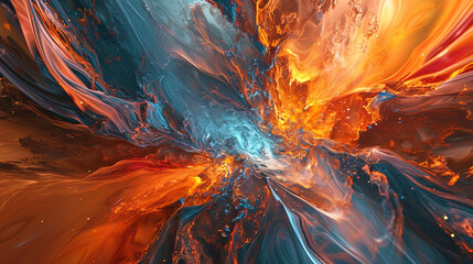A fantastic abstraction in which digital and organic forms interact in the virtual space