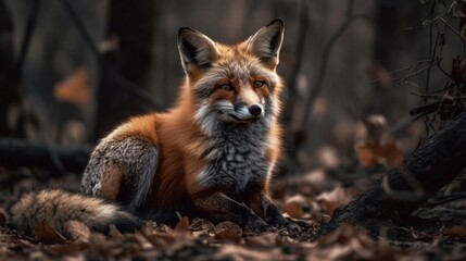 Naklejka na ściany i meble red fox in the wild