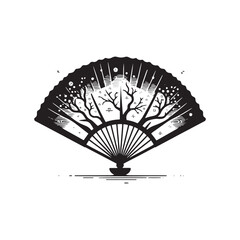 Mystical Elegance Unveiled: A Captivating Collection of Chinese Fans Silhouette Stock for Enthusiasts - Chinese New Year Silhouette - Chinese Fans Vector Stock
