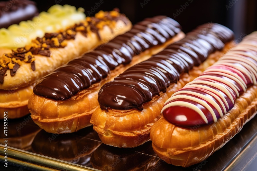 Aufkleber a mouthwatering display of different types of donuts arranged neatly on a tray, ready to be enjoyed,