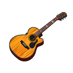 a drawing of a guitar