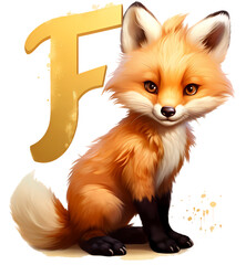 Obraz premium Fox Animal Alphabet letter 