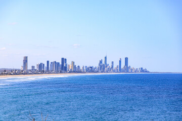 Gold Coast City Skyline: A Distant Ocean View