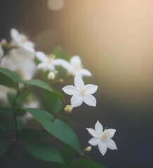 white flowers on a bokeh background