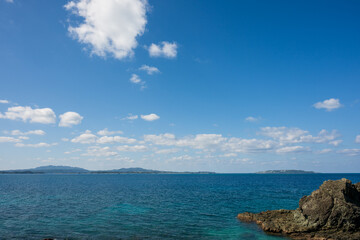 日本の沖縄県のとても美しい海の風景