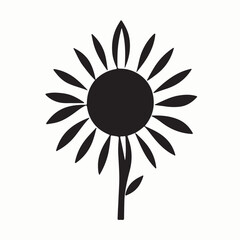 Vector sunflower on white background