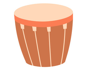 Musical instruments vector illustration. Celebrate World Music Day with harmonious classical world music The orchestra transforms, fusing traditional and symphonic elements seamlessly. Brown drum