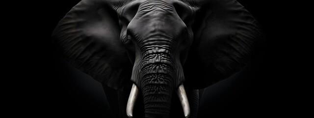 Fototapeta na wymiar Elephant on black background