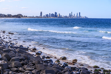 Gold Coast City Skyline: A Distant Ocean View