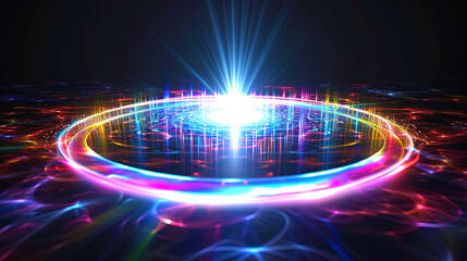 Fototapeta na wymiar Symmetric lights that form the New Year rainbow aura