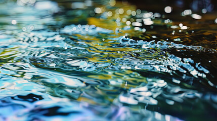 The abstraction of water with a reflection of the surrounding nature, creating the impression of d