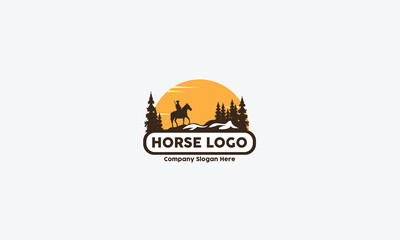 Horse logo design vector template 