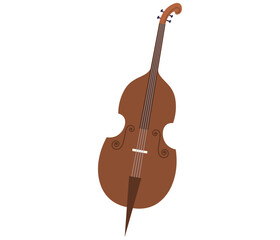 Fototapeta premium Musical instruments vector illustration. Instruments, both acoustic and classical, unite in harmonious festival music The orchestral concert is celebration rhythmic and melodic brilliance. Brown cello