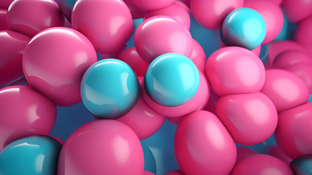 Background wallpaper of colorful multiple tones balls with glossy effect 3d render illustration banner for ads text and copy space toy kids styling 4k high res,,
 Glossy Effect Background with Colorfu