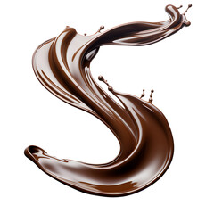 a chocolate swirl in the shape of a letter s - obrazy, fototapety, plakaty