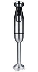 Hand electric immersion blender is isolated on a transparent background.