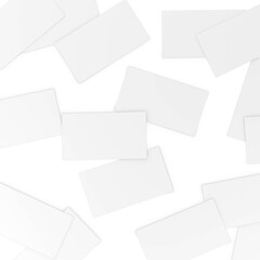 business card top view on white background