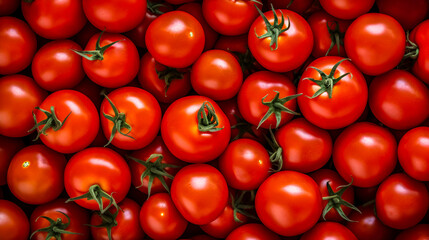 Ripe tomatoes background. Top view.