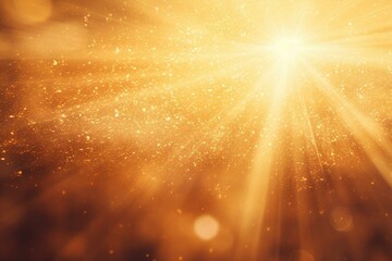 Obraz na płótnie Canvas Sunshine glow over golden backdrop with lens flare. Generative AI