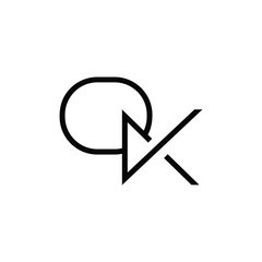 Minimal Letters OK Logo Design