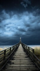 Obraz premium wooden bridge over the sea