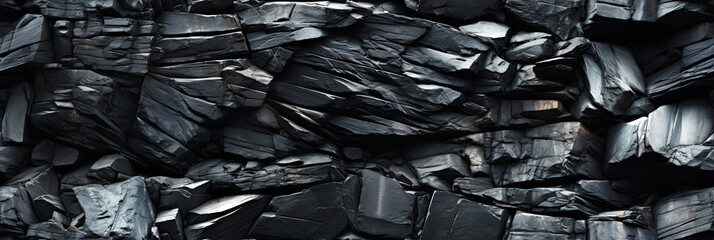 black background with stone texture rocks with seamless pattern