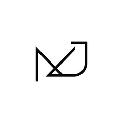 Minimal Letters MJ Logo Design