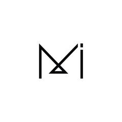 Minimal Letters MI Logo Design