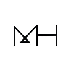 Minimal Letters MH Logo Design