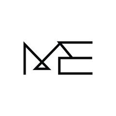 Minimal Letters ME Logo Design