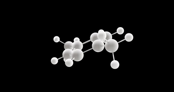 p-Xylene molecule, rotating 3D model of para-xylene, looped video on a black background